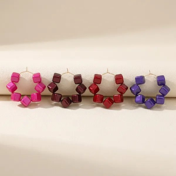 Multicolour_Trendy_Square_Beads_Hoop_Earrings_Combo_Set_Of_4_For_Women