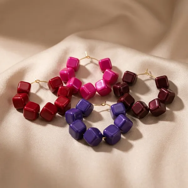 Multicolour_Trendy_Square_Beads_Hoop_Earrings_Combo_Set_Of_4_For_Women