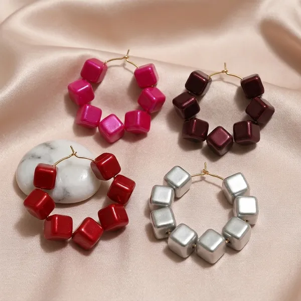 Multicolour_Trendy_Square_Beads_Hoop_Earrings_Combo_Set_Of_4_For_Women