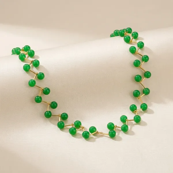 Mint_Green_Elegant_Pearl_Onyx_Zig_Zag_Statement_Necklace_Set_For_Women
