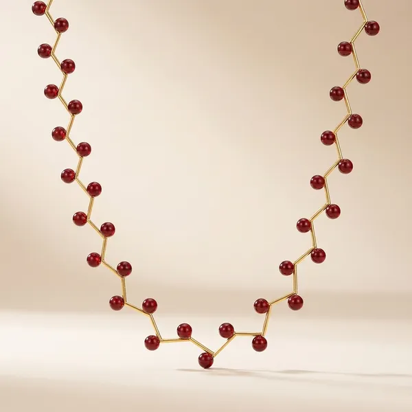 Brown_Elegant_Pearl_Onyx_Zig_Zag_Statement_Necklace_Set_For_Women