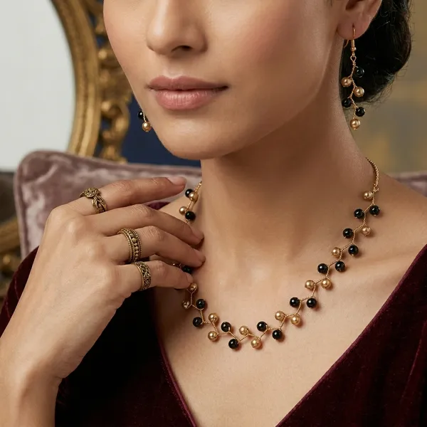 Brass_Gold_And_Black_Zigzag_8_No_Necklacve_Set_For_Women