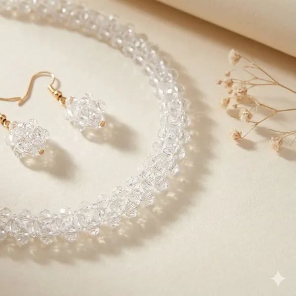 Crystal_Beaded_Necklace_And_Earrings_Set