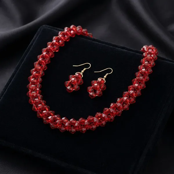 Red_Crystal_Statement_Necklace_And_Earrings_Set