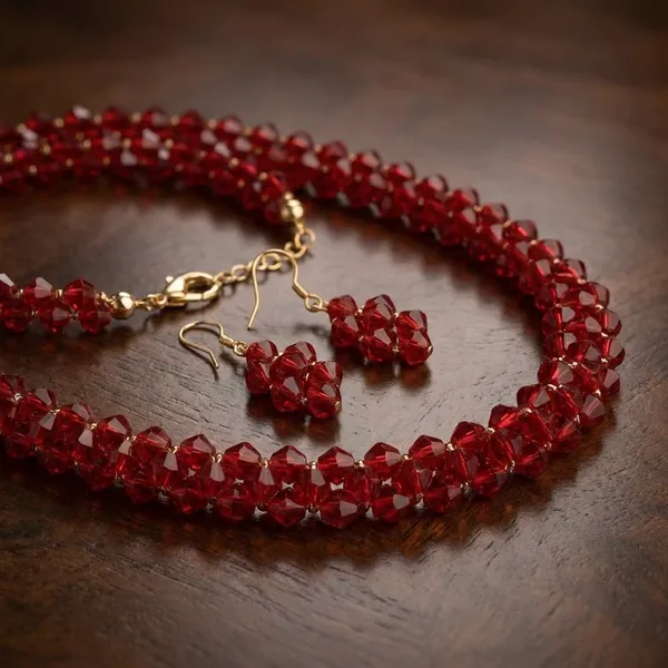 Red_Crystal_Statement_Necklace_And_Earrings_Set