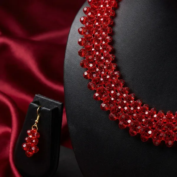 Red_Crystal_Beaded_Necklace_Set_With_Matching_Earrings