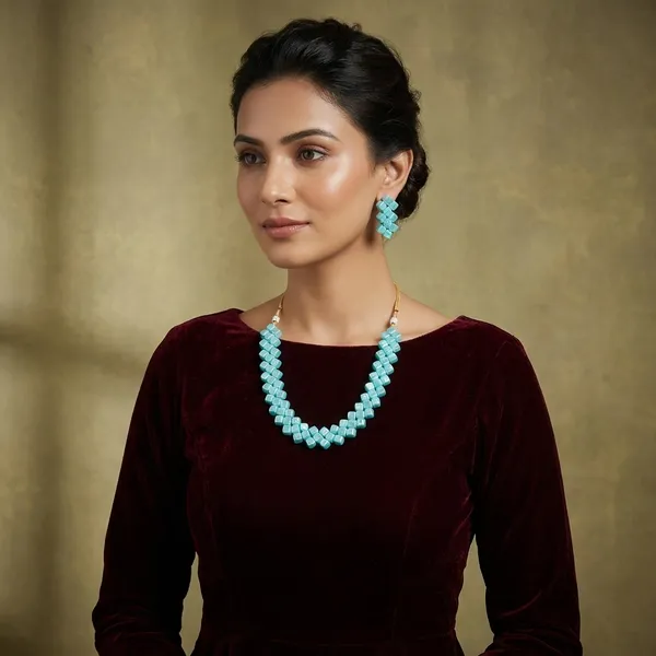 Turquoise_Stone_Beaded_Necklace_And_Earrings_Set_For_Women