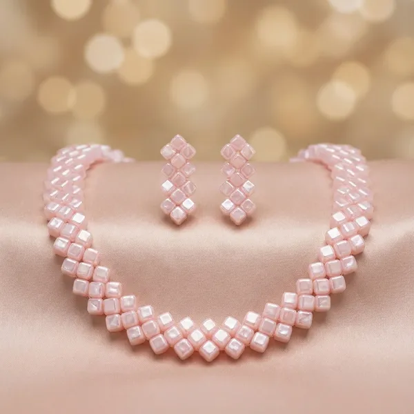 Elegant_Pink_Crystal_Necklace_And_Earring_Set