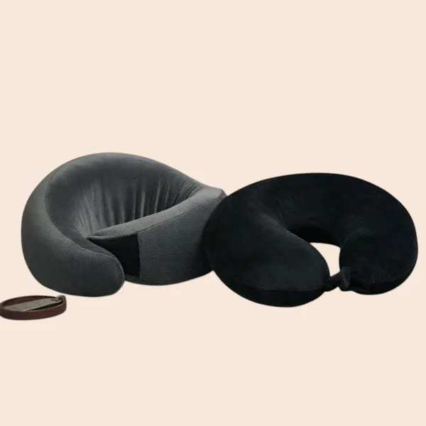 Grey_And_Black_U-Shaped_High_Density_Memory_Foam_Travel_Neck_Support_Pillow_(Pack_Of_2)