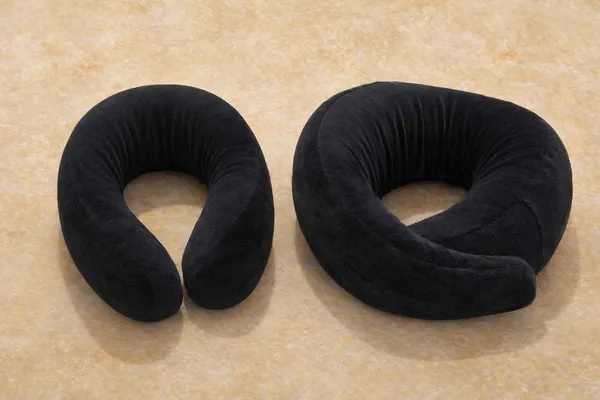 Premium_Black_Memory_Foam_Neck_Pillow_With_Strap_And_Black_High_Density_Velvet_And_Fiber_Travel_Neck_Support_Pillow_(Pack_Of_2)