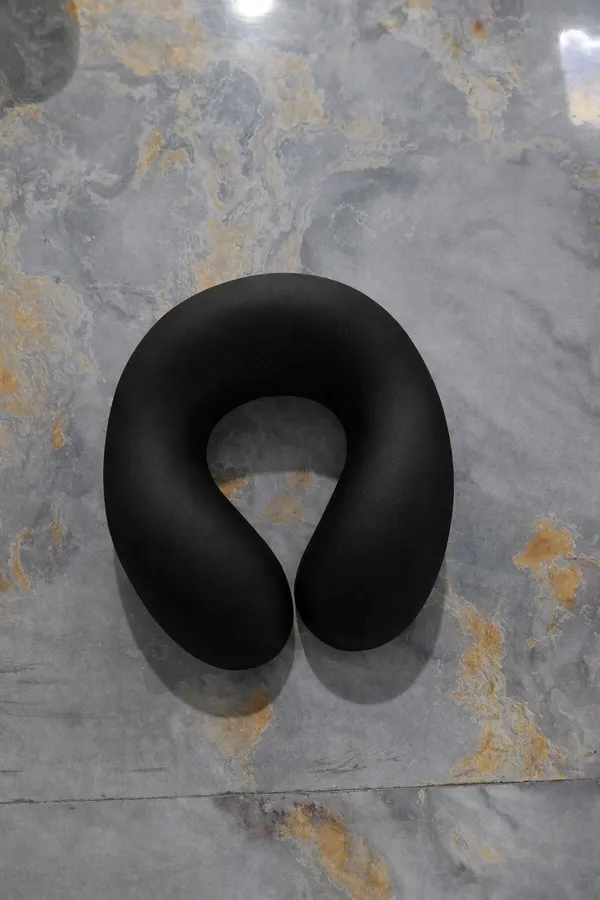 Premium_Black_Memory_Foam_Neck_Pillow_With_Strap_And_Black_High_Density_Velvet_And_Fiber_Travel_Neck_Support_Pillow_(Pack_Of_2)