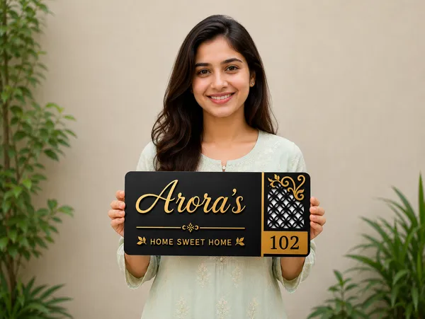 Personalized_Home_Sweet_Home_Name_Plate_With_House_Number_-_Black_And_Gold_Design
