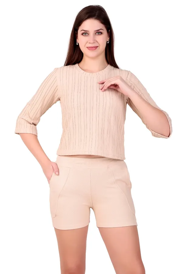 Cream_Cotton_Blend_Co-Ord_Set_For_Women