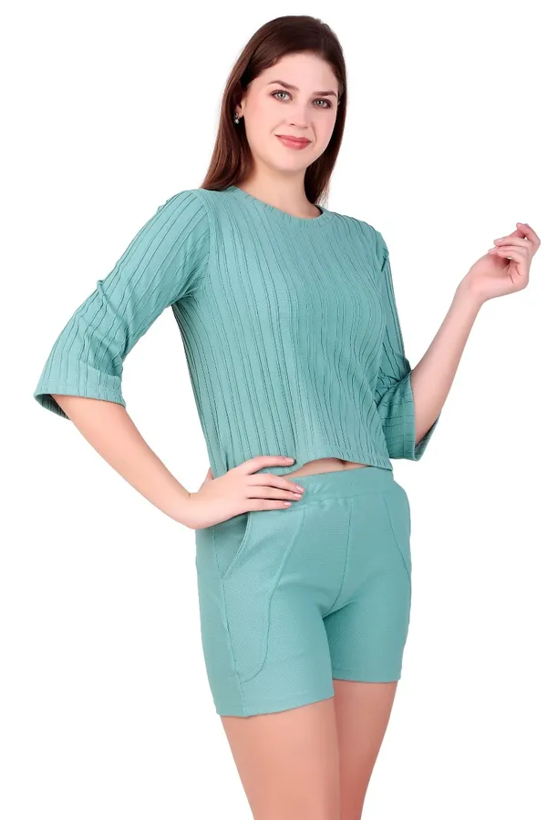 Green_Cotton_Blend_Co-Ord_Set_For_Women