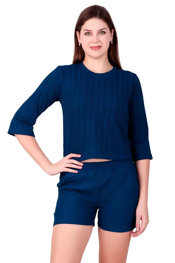 Royal_Blue_Cotton_Blend_Co-Ord_Set_For_Women