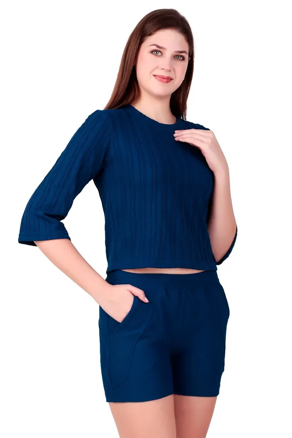Royal_Blue_Cotton_Blend_Co-Ord_Set_For_Women