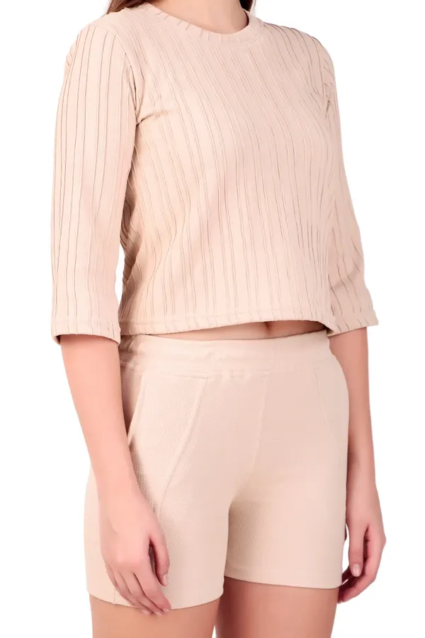 Cream_Cotton_Blend_Co-Ord_Set_For_Women