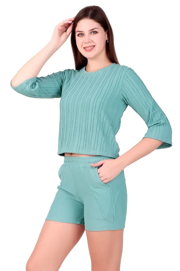 Green_Cotton_Blend_Co-Ord_Set_For_Women