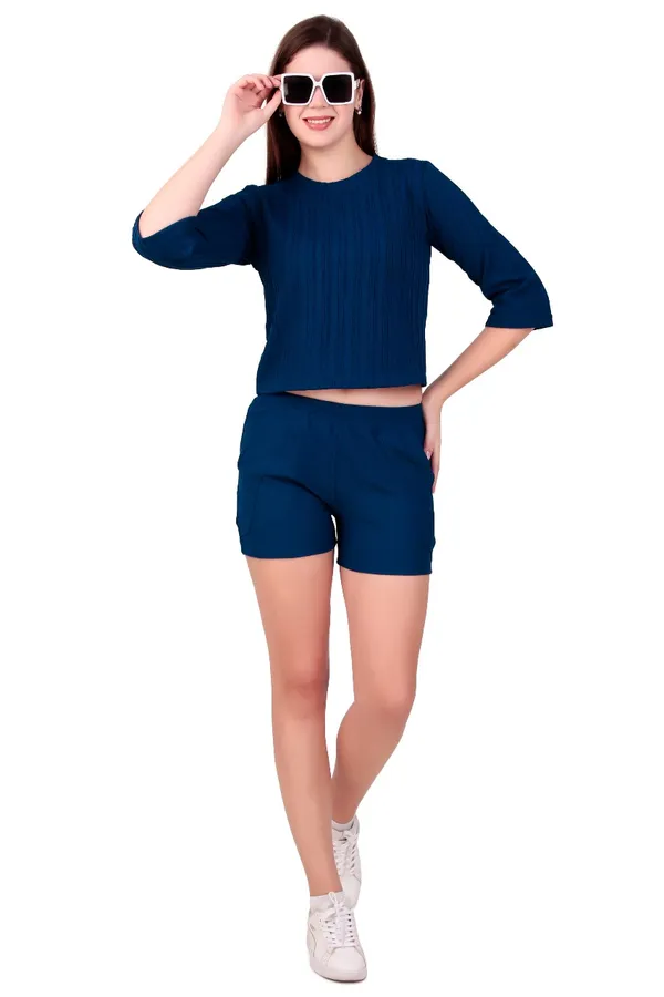 Royal_Blue_Cotton_Blend_Co-Ord_Set_For_Women