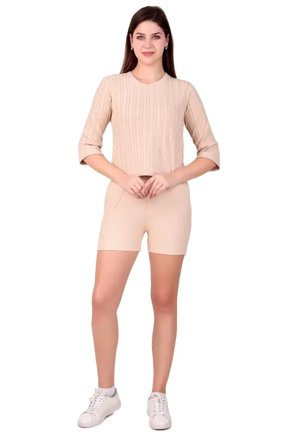 Cream_Cotton_Blend_Co-Ord_Set_For_Women