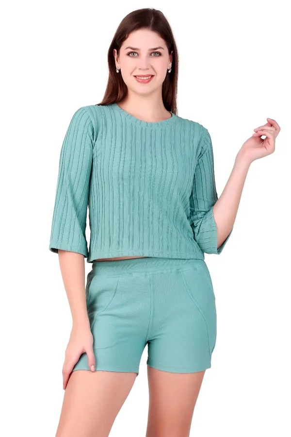 Green_Cotton_Blend_Co-Ord_Set_For_Women