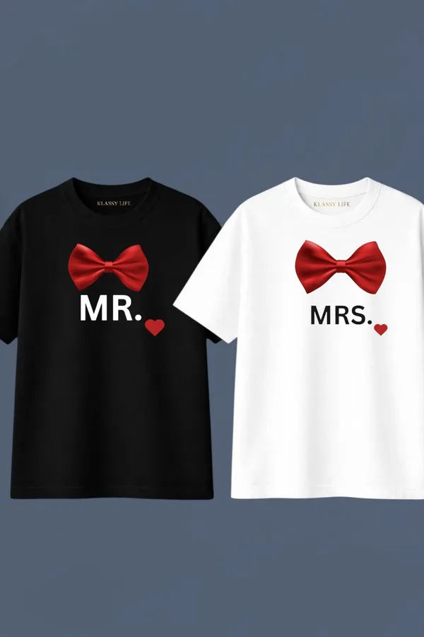Black_&_White_Cotton_240Gsm_T-Shirt_Set_For_Couple_(Pack_of_2)