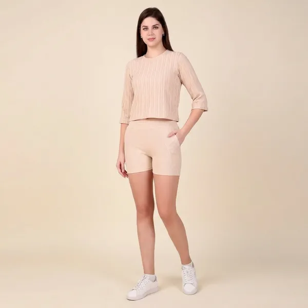 Cream_Cotton_Blend_Co-Ord_Set_For_Women