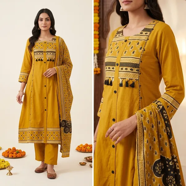 Yellow_Embroidered_Ethnic_Suit_Set_With_Dupatta