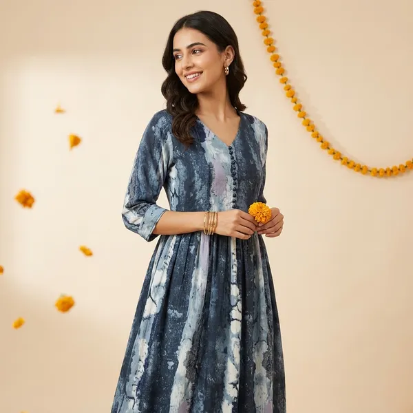 Vintage-Style_Distressed_Dress_With_Textured_Print_Design