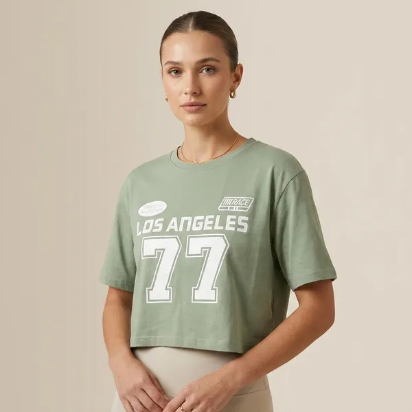 Los_Angeles_77_Race_Print_T-Shirt_Olive_Green