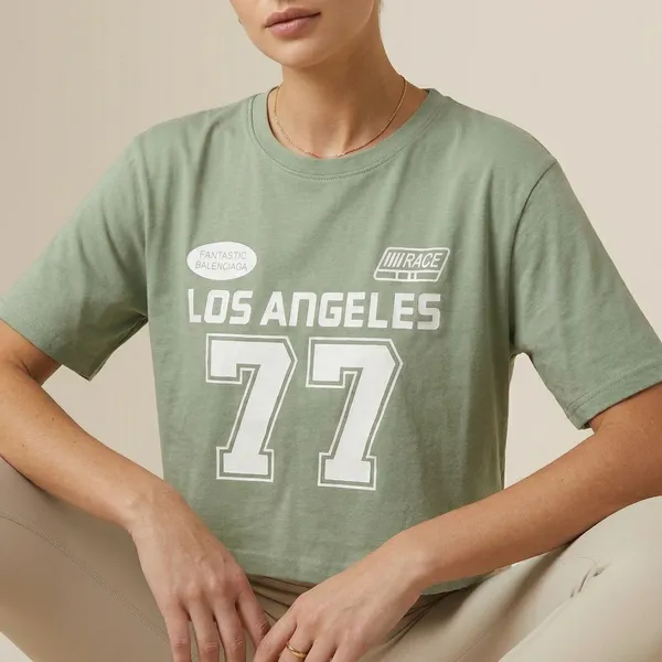 Los_Angeles_77_Race_Print_T-Shirt_Olive_Green