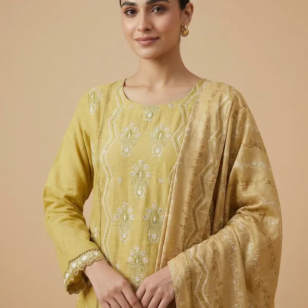 Yellow_Embroidered_Salwar_Suit_Set_With_Dupatta