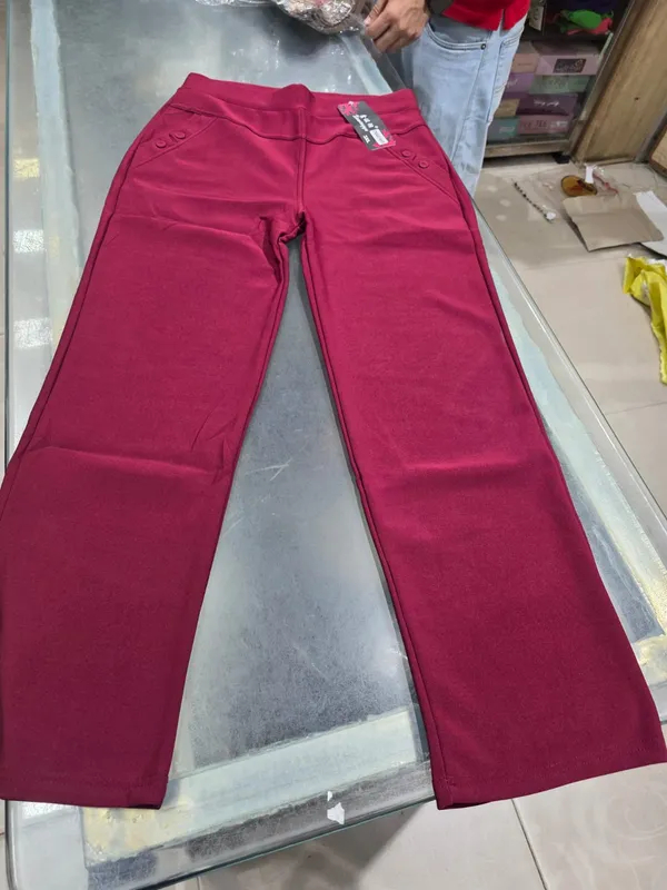 Women's_Maroon_Lycra_Straight_Fit_Trousers