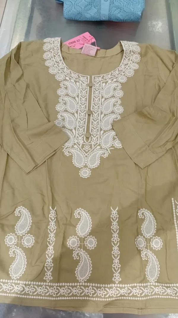 Beige_Embroidered_Kurti_With_Chikankari_Work