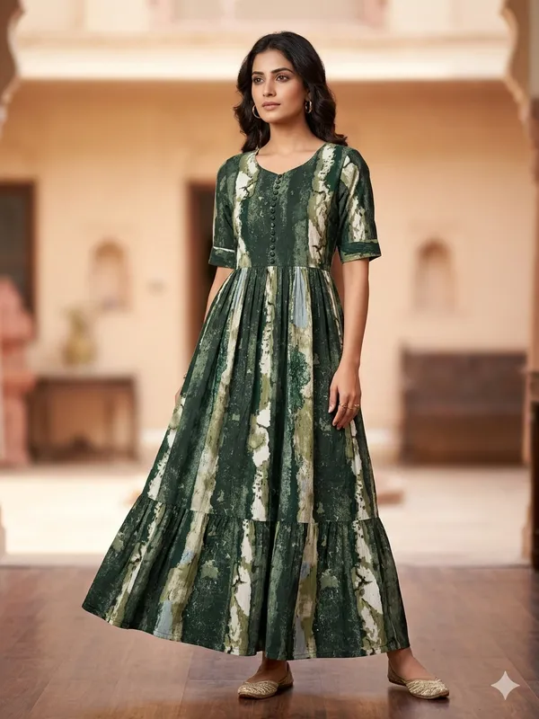 Vintage_Abstract_Stripe_Full-Sleeve_Midi_Dress