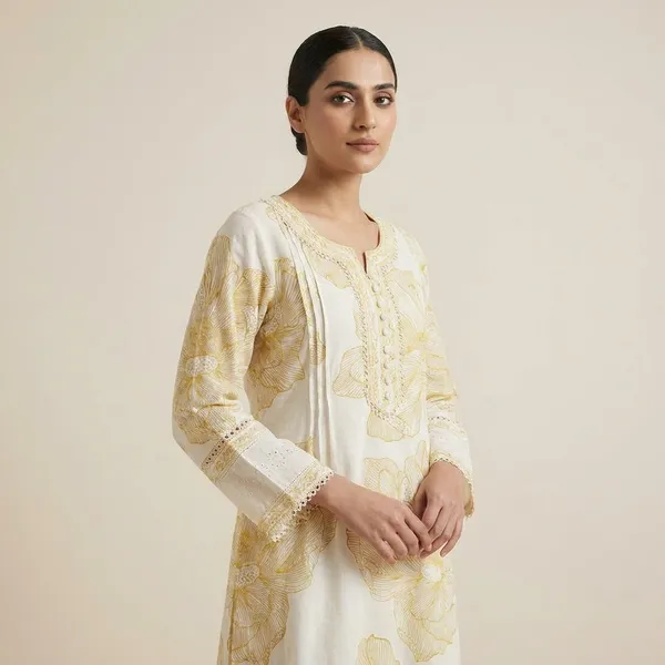 White_And_Gold_Embroidered_Salwar_Suit_Set