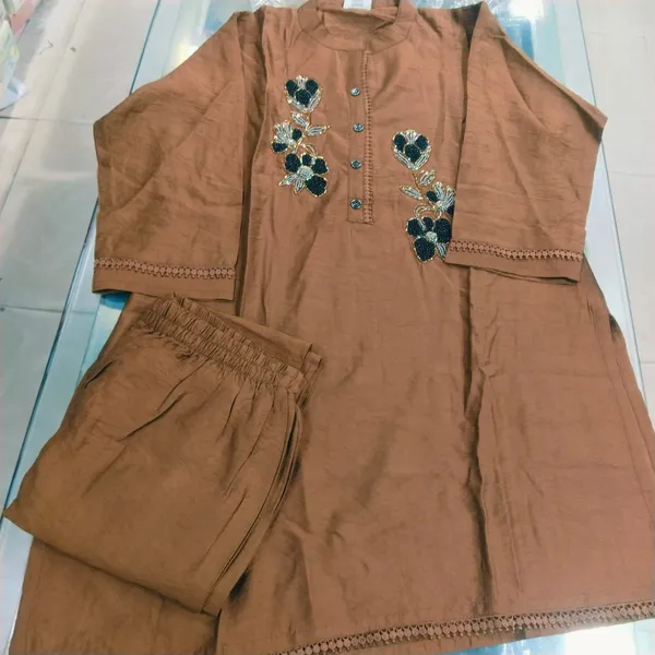 Brown_Premium_Embroidered_Kurta_Set