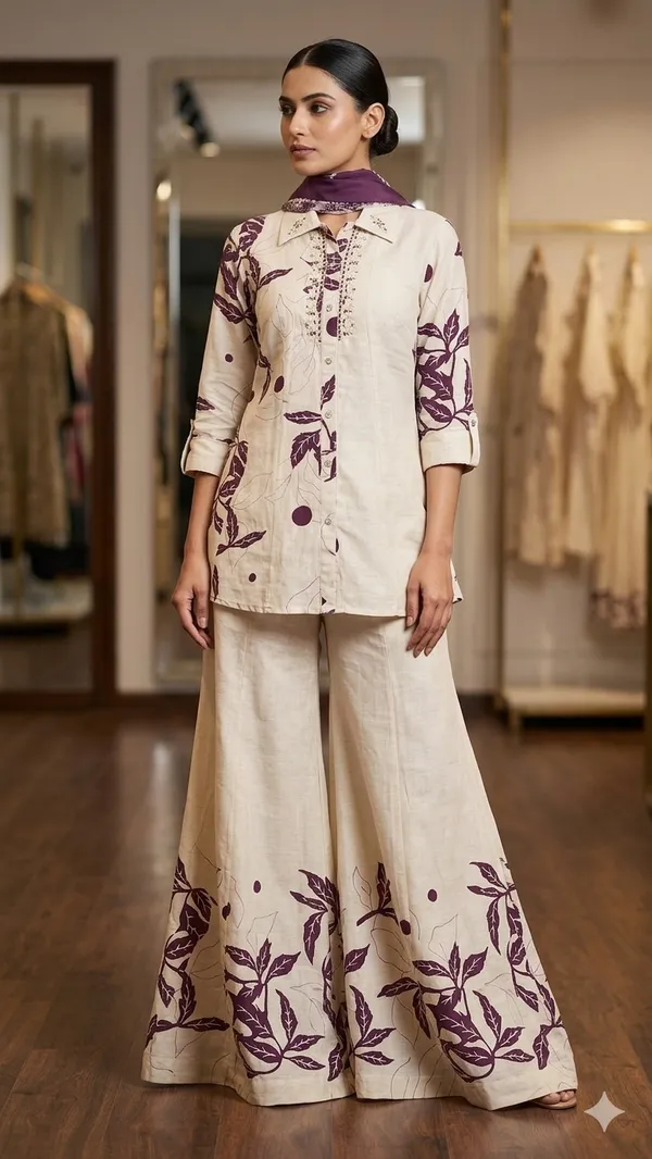 White_Embroidered_Salwar_Suit_Set_With_Purple_Floral_Design_And_Flare_Bottom