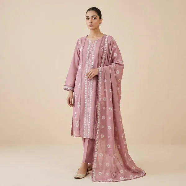 Pink_Embroidered_Kurta_Set_With_Dupatta_And_Pants