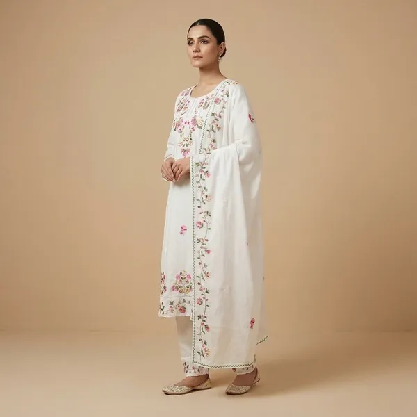 White_Embroidered_Kurta_Set_With_Floral_Design