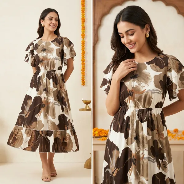 Women's_Floral_Print_A-Line_Dress_With_Bow_Accent