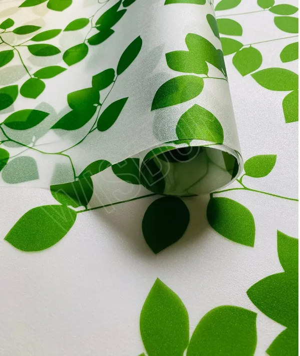 Wisdom_Leaf_Pattern_Frosted_Glass_Film_Static_Cling_Glass_Film_No_Glue_Anti_Uv_Window_Sticker_Non_Adhesive_For_Privacy_19_X_40_Green_Beige