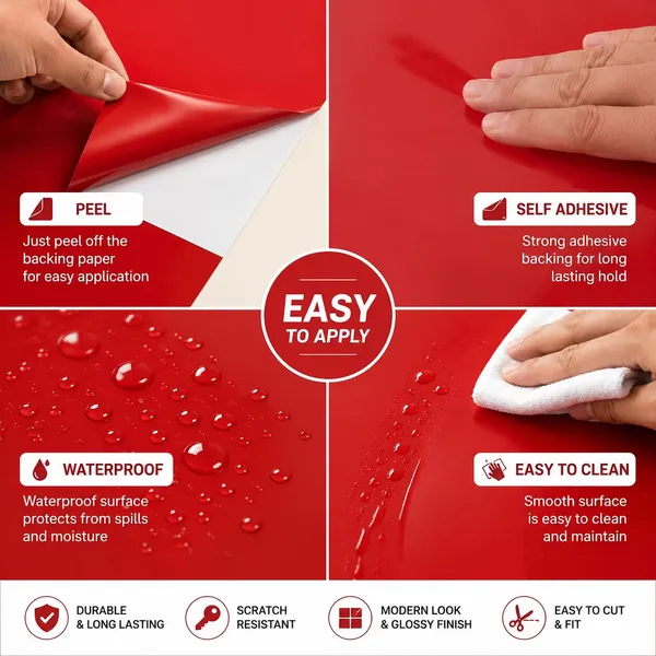 Wisdom_Vinyl_Contact_Paper_Decorative_For_Cabinets_Countertops_Kitchen_Shelves_Liner_Self_Adhesive_Film_Peel_And_Stick_Waterproof_Removable_Wallpaper_2_Feet_By_6_Feet_Red_Glossy