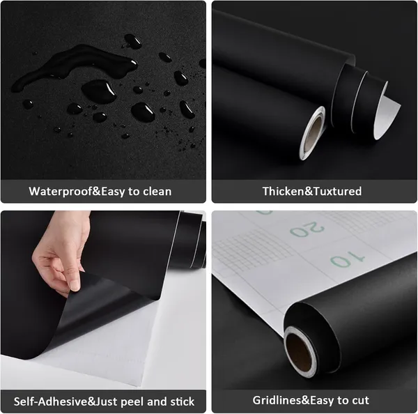 Wisdom_Vinyl_Contact_Paper_Decorative_For_Cabinets_Countertops_Kitchen_Shelves_Liner_Self_Adhesive_Film_Peel_And_Stick_Waterproof_Removable_Wallpaper_2_Feet_By_6_Feet_Matte_Black
