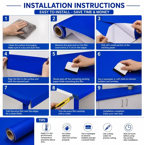Wisdom_Vinyl_Contact_Paper_Decorative_For_Cabinets_Countertops_Kitchen_Shelves_Liner_Self_Adhesive_Film_Peel_And_Stick_Waterproof_Removable_Wallpaper_2_Feet_By_6_Feet_Royal_Blue_Matte