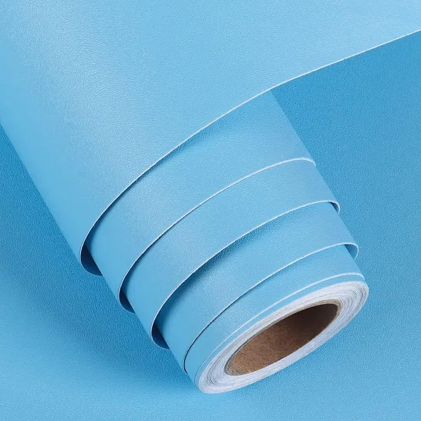 Wisdom_Vinyl_Contact_Paper_Decorative_For_Cabinets_Countertops_Kitchen_Shelves_Liner_Self_Adhesive_Film_Peel_And_Stick_Waterproof_Removable_Wallpaper_2_Feet_By_6_Feet_Matte_Sky_Blue