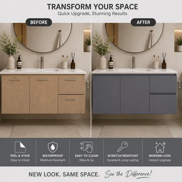 Wisdom_Vinyl_Contact_Paper_Decorative_For_Cabinets_Countertops_Kitchen_Shelves_Liner_Self_Adhesive_Film_Peel_And_Stick_Waterproof_Removable_Wallpaper_2_Feet_By_6_Feet_Matte_Dark_Grey