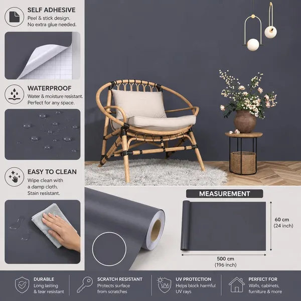 Wisdom_Vinyl_Contact_Paper_Decorative_For_Cabinets_Countertops_Kitchen_Shelves_Liner_Self_Adhesive_Film_Peel_And_Stick_Waterproof_Removable_Wallpaper_2_Feet_By_6_Feet_Matte_Dark_Grey