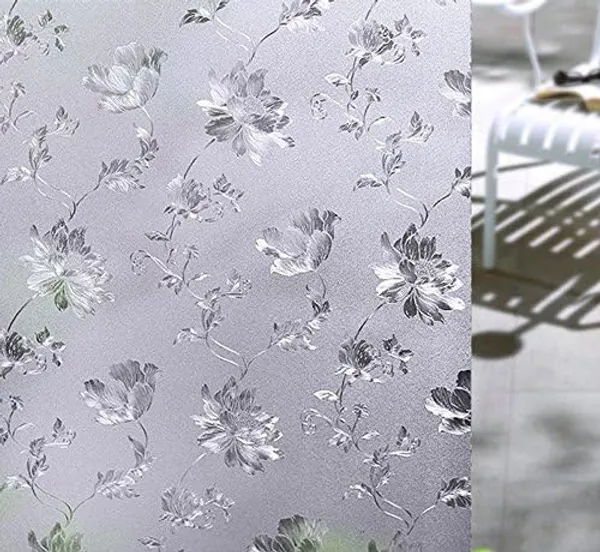 Wisdom_Window_Decorative_Glass_Film_Heat_Control_Self_Adhesive_12_X_48_Flower_Pattern