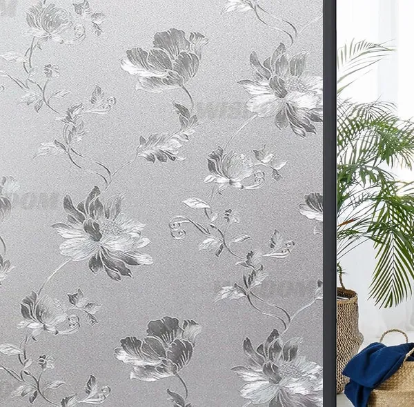 Wisdom_Window_Decorative_Glass_Film_Heat_Control_Self_Adhesive_12_X_48_Flower_Pattern